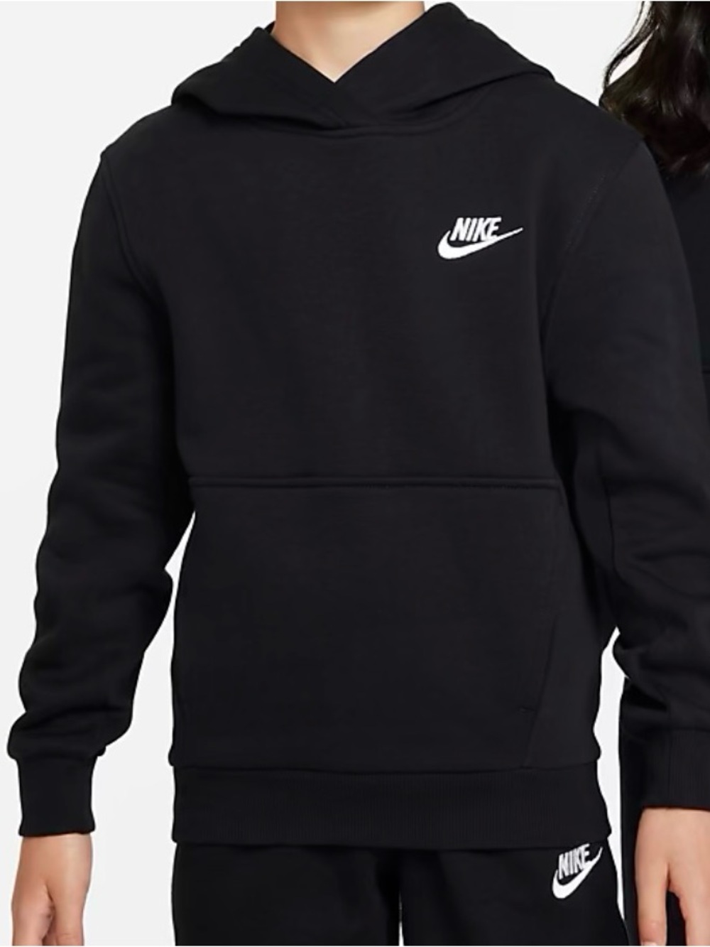 Nike club fleece black hoodie size | Large